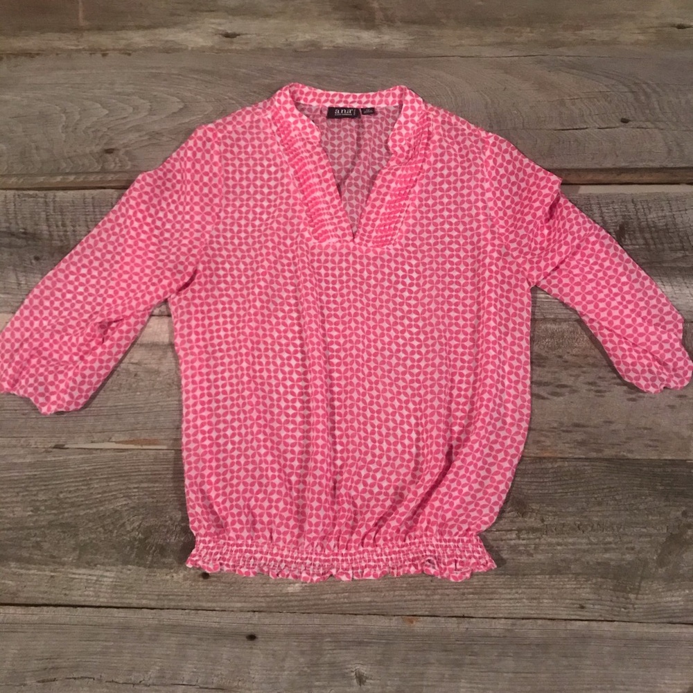 Sheer pink polka dot top